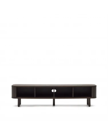 Mailen 2 door TV stand in ash veneer with a dark finish 200 x 50 cm