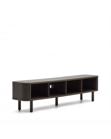 Mailen 2 door TV stand in ash veneer with a dark finish 200 x 50 cm