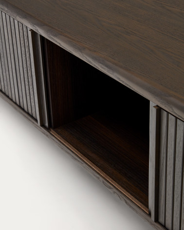 Mailen 2 door TV stand in ash veneer with a dark finish 120 x 50 cm