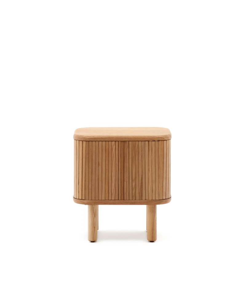 Mailen bedside table in ash veneer with a natural finish 50 x 55 cm