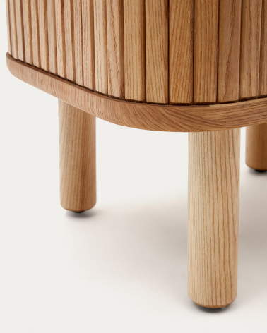 Mailen bedside table in ash veneer with a natural finish 50 x 55 cm