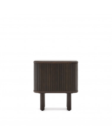 Mailen bedside table in ash veneer with a dark finish 50 x 55 cm