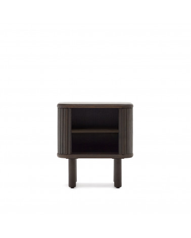 Mailen bedside table in ash veneer with a dark finish 50 x 55 cm