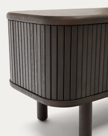 Mailen bedside table in ash veneer with a dark finish 50 x 55 cm