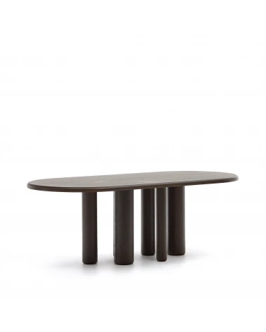 Mailen oval table in ash wood veneer with dark finish, Ă 220 x 105 cm