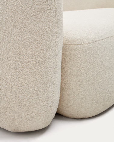 Martina 3-seater sofa in off-white shearling 240 cm