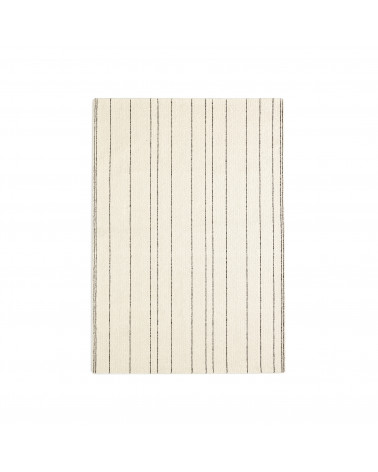 Micol beige wool rug with black stripes 160 x 230 cm